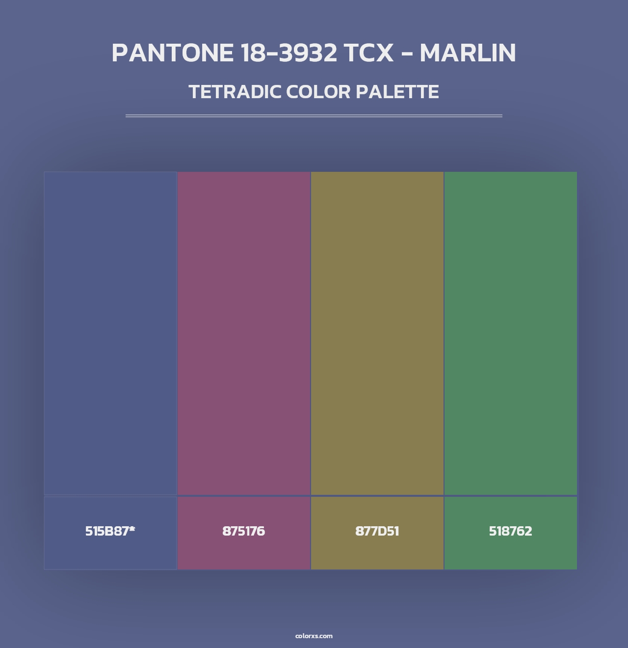 PANTONE 18-3932 TCX - Marlin - Tetradic Color Palette