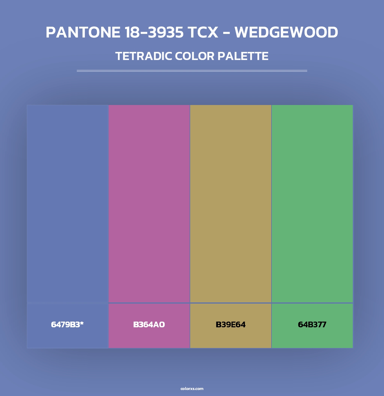 PANTONE 18-3935 TCX - Wedgewood - Tetradic Color Palette