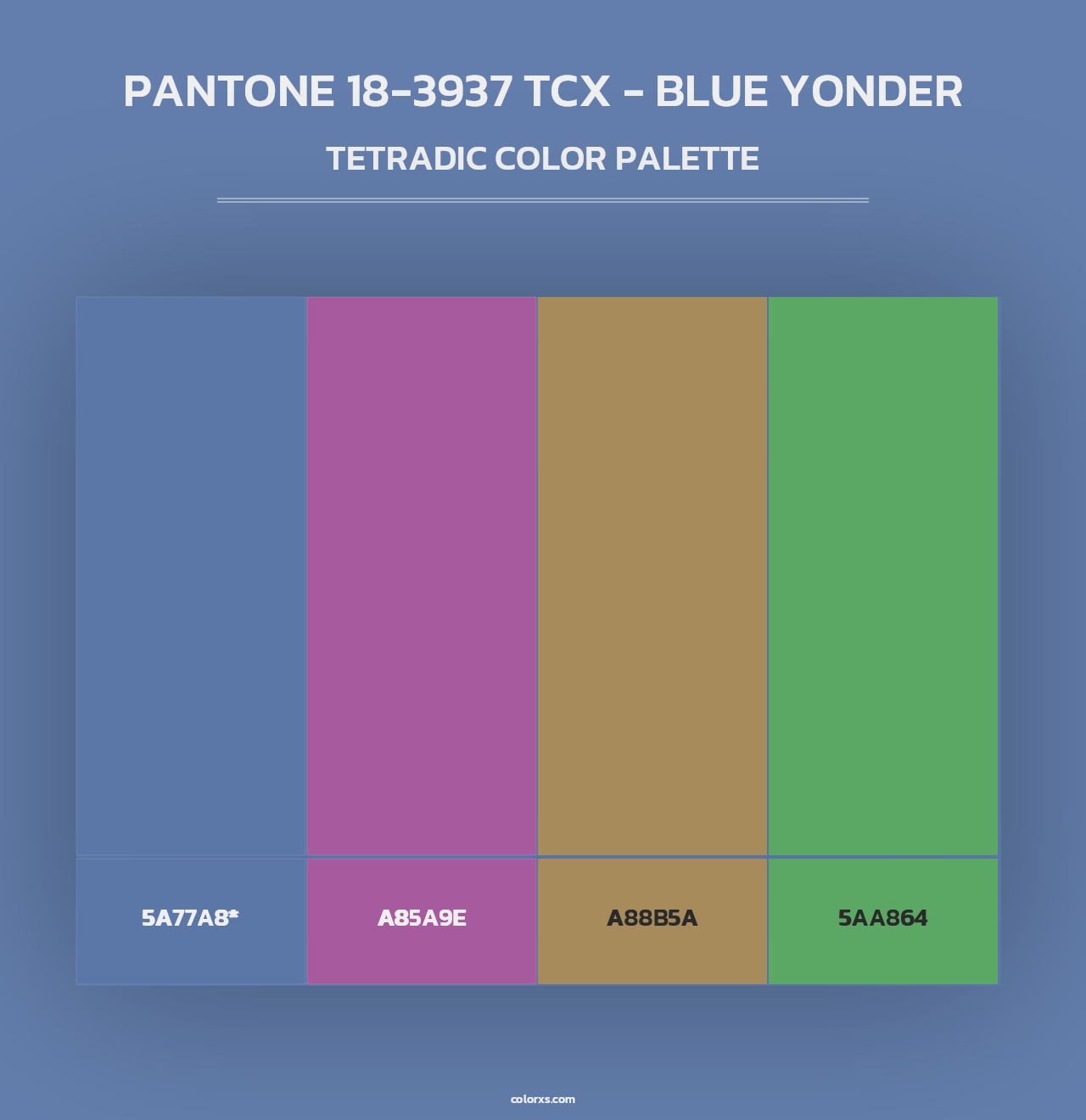 PANTONE 18-3937 TCX - Blue Yonder - Tetradic Color Palette