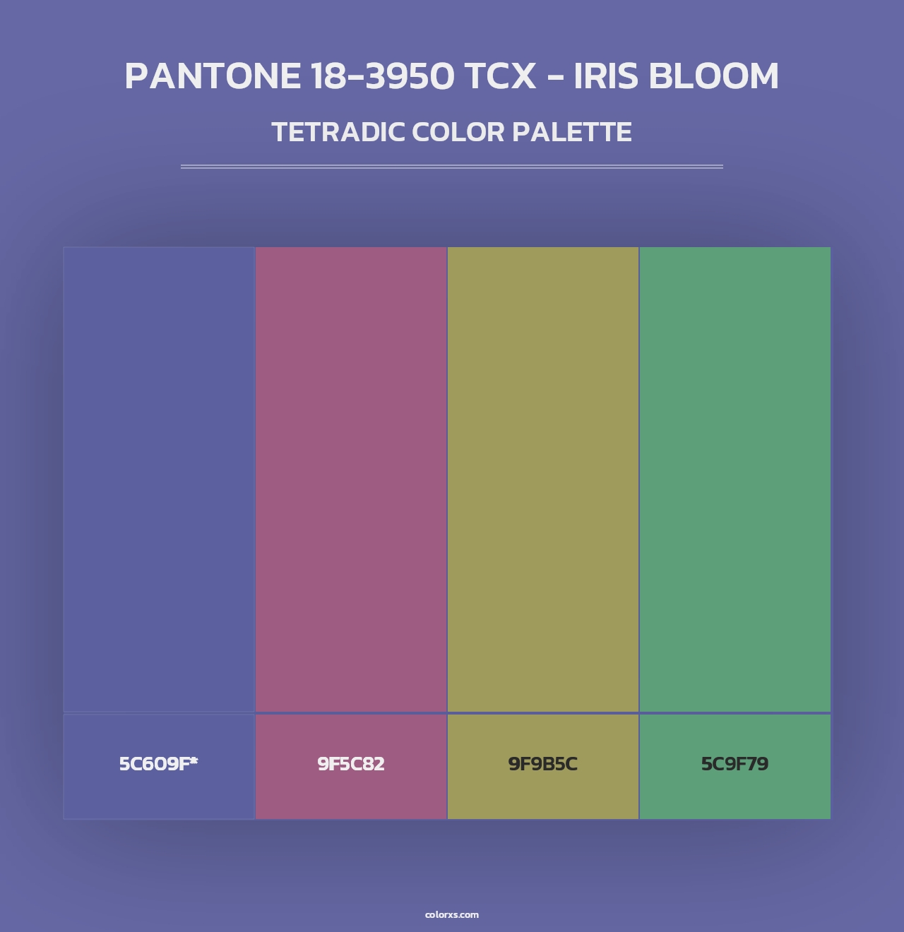 PANTONE 18-3950 TCX - Iris Bloom - Tetradic Color Palette