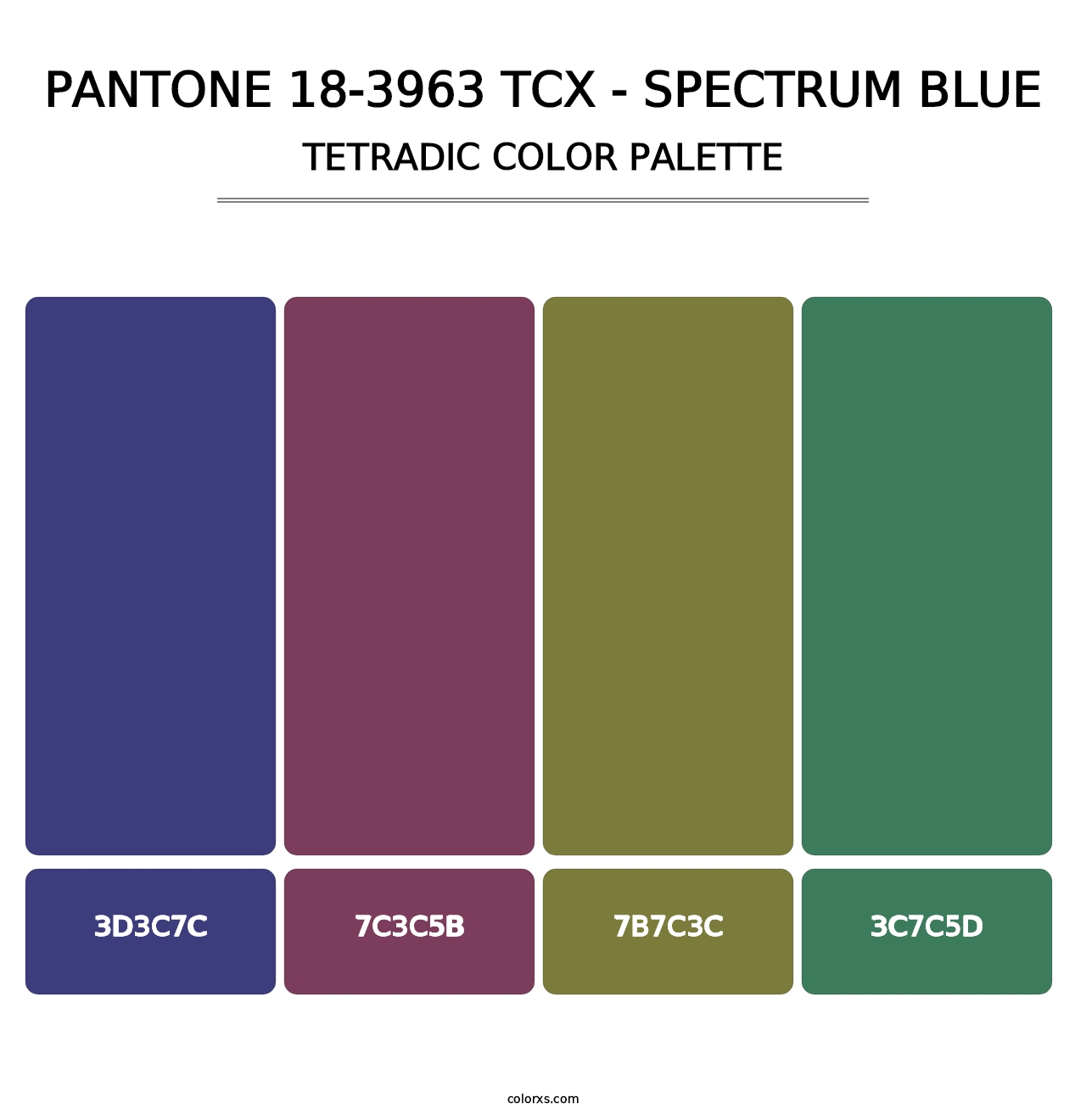 PANTONE 18-3963 TCX - Spectrum Blue - Tetradic Color Palette