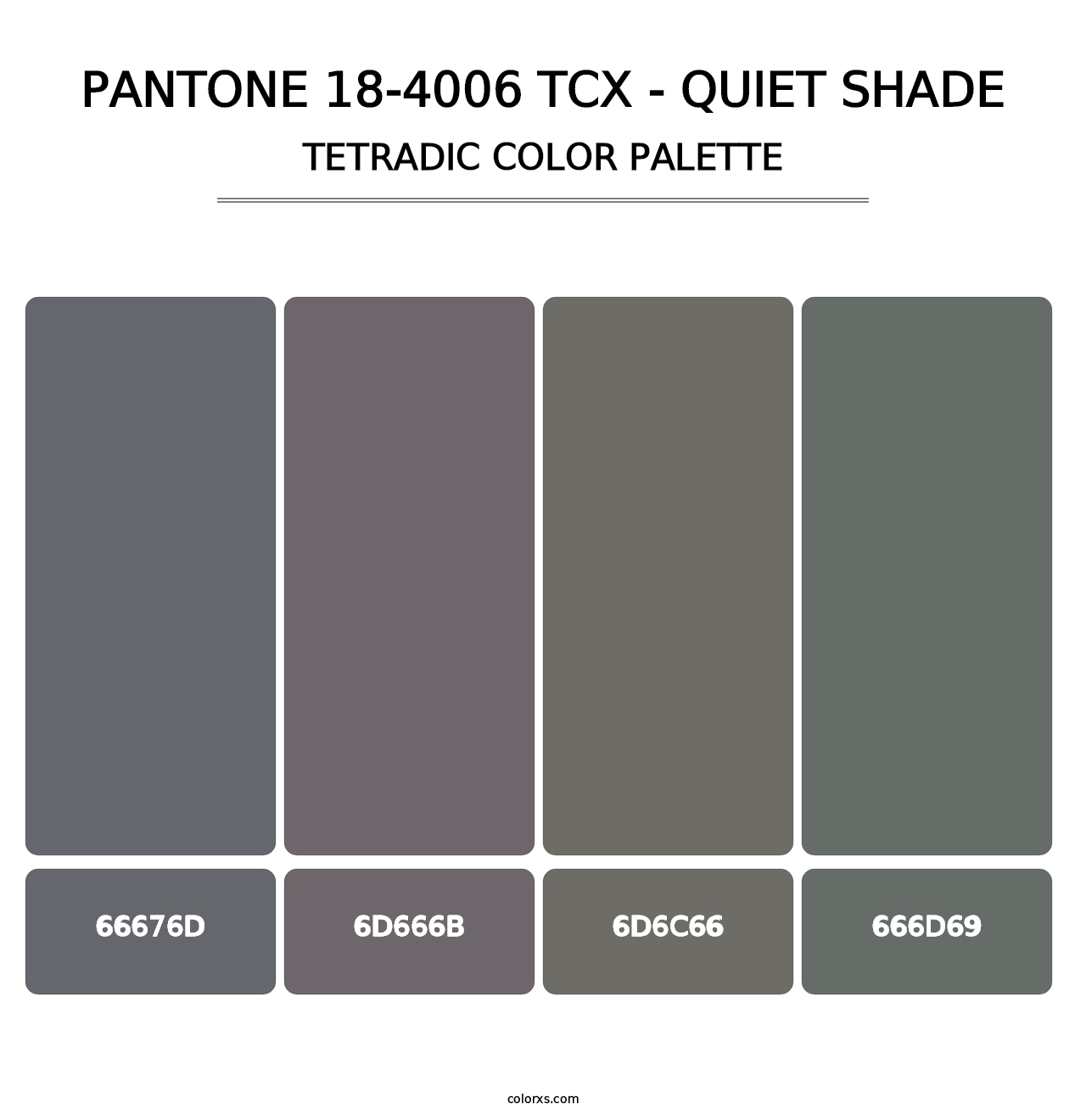 PANTONE 18-4006 TCX - Quiet Shade - Tetradic Color Palette