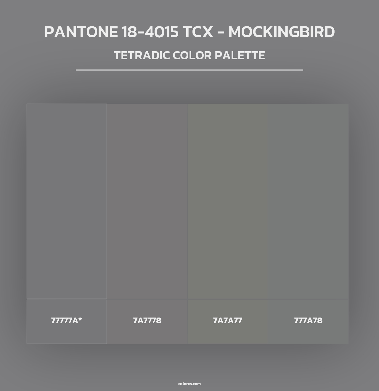 PANTONE 18-4015 TCX - Mockingbird - Tetradic Color Palette