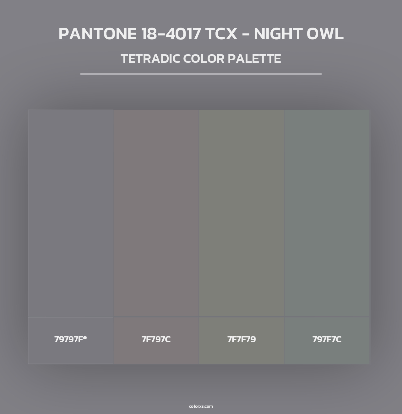PANTONE 18-4017 TCX - Night Owl - Tetradic Color Palette