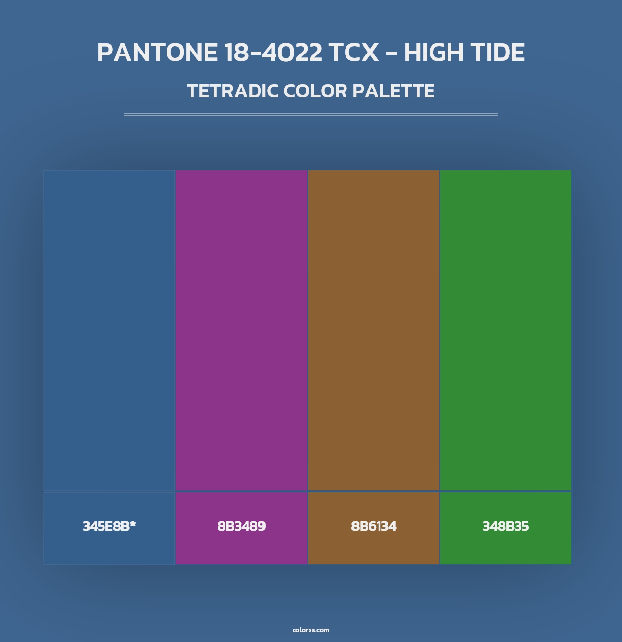 PANTONE 18-4022 TCX - High Tide - Tetradic Color Palette