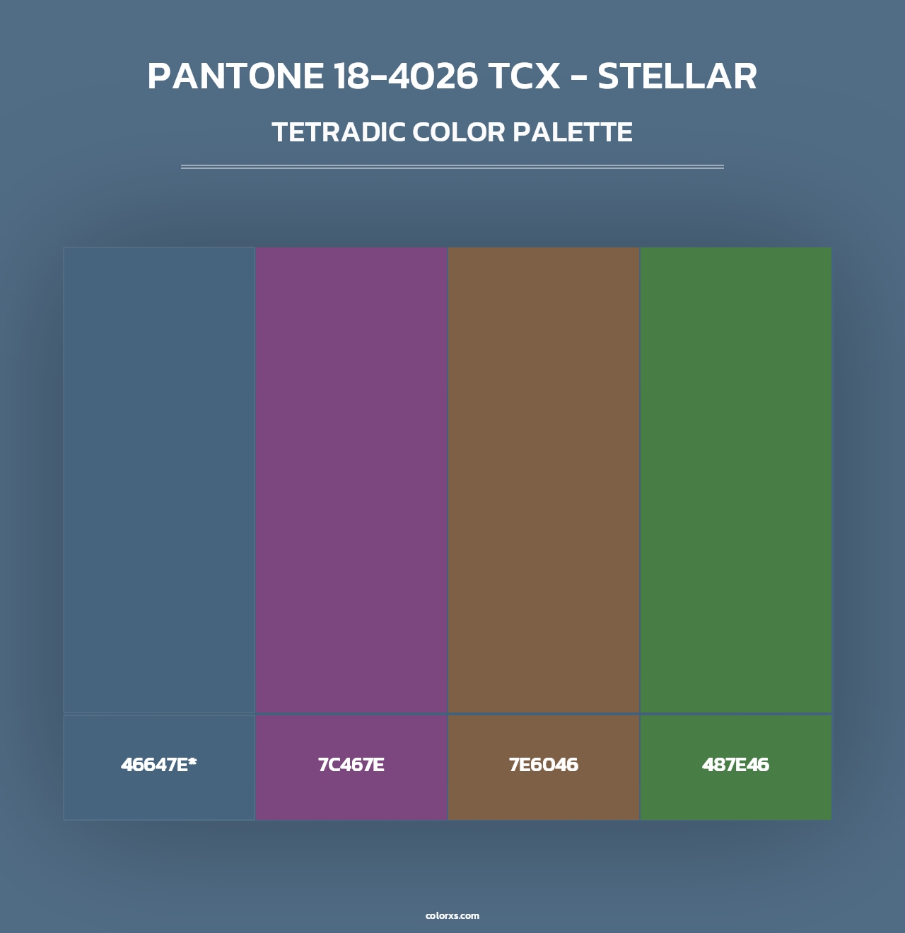 PANTONE 18-4026 TCX - Stellar - Tetradic Color Palette