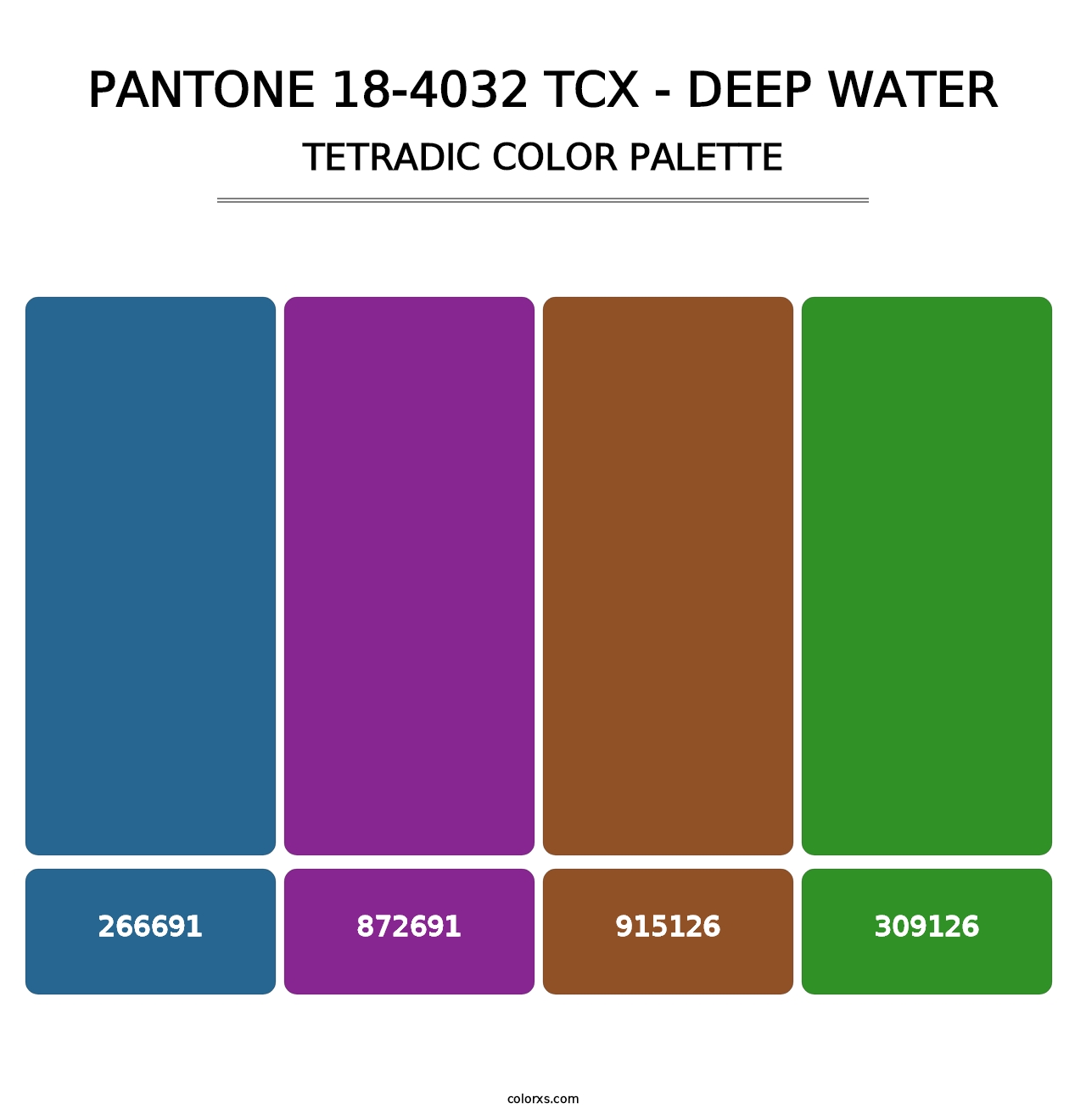 PANTONE 18-4032 TCX - Deep Water - Tetradic Color Palette