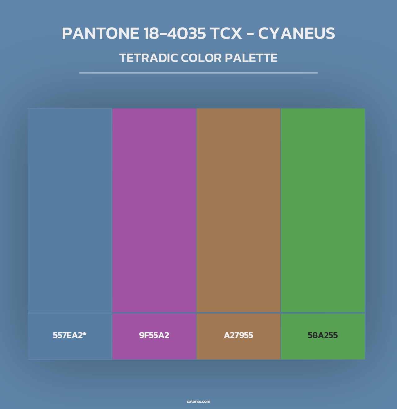 PANTONE 18-4035 TCX - Cyaneus - Tetradic Color Palette