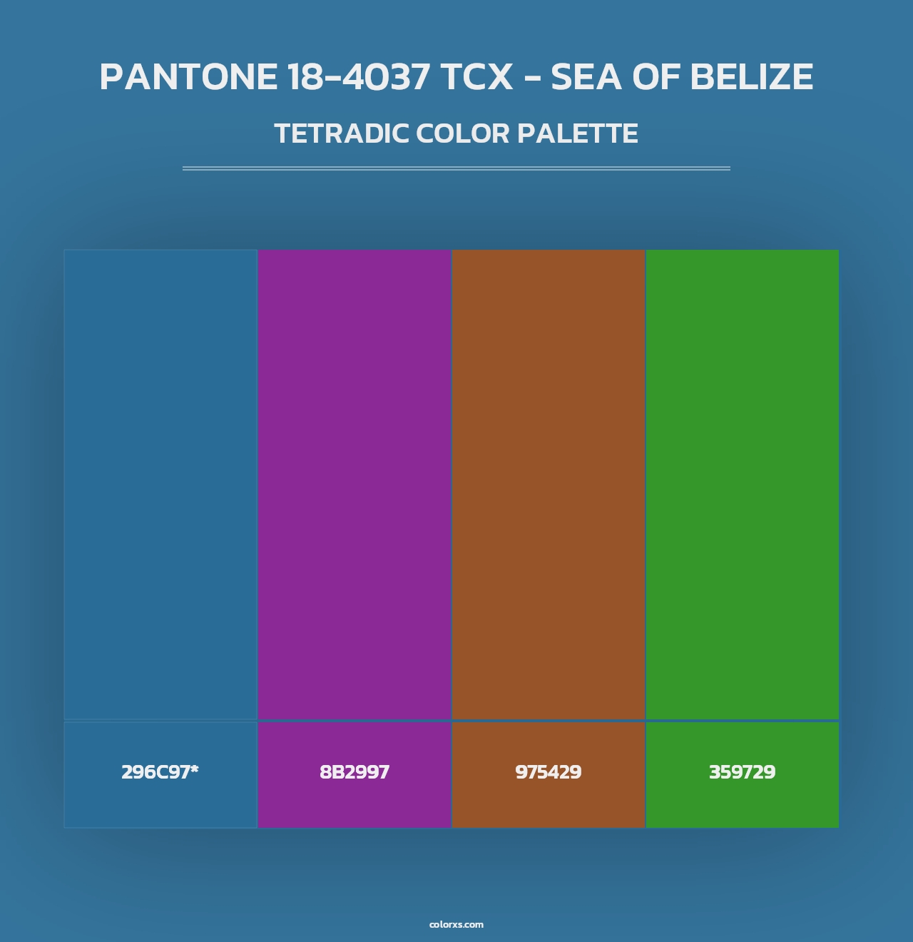 PANTONE 18-4037 TCX - Sea of Belize - Tetradic Color Palette