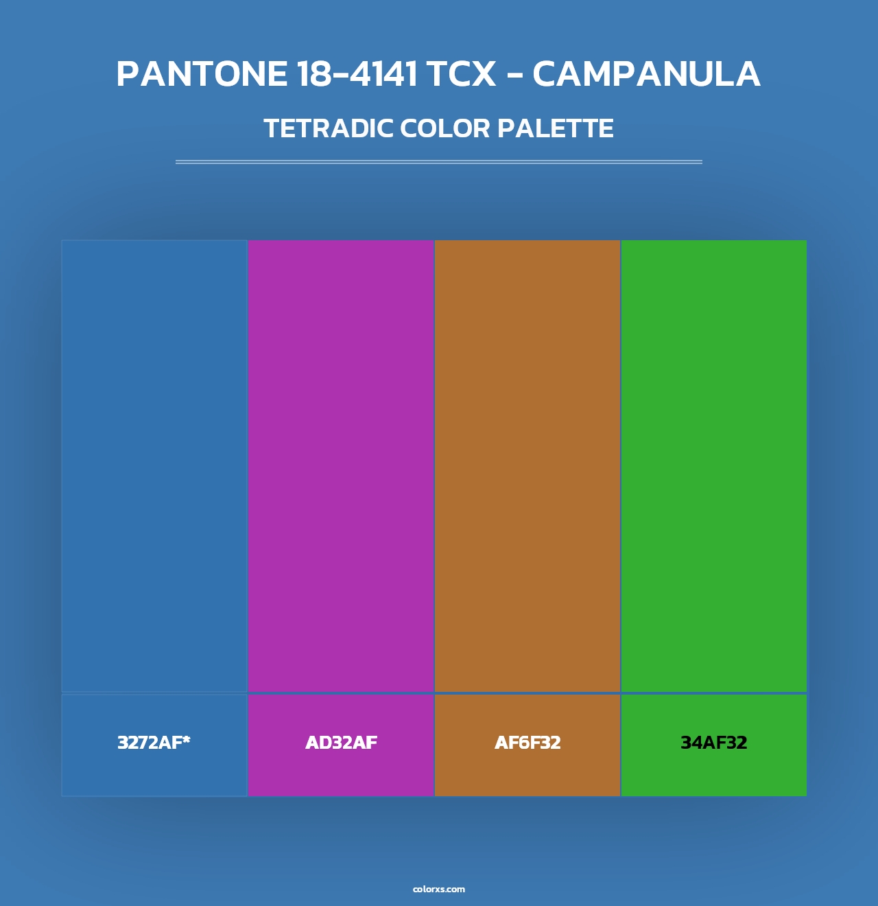 PANTONE 18-4141 TCX - Campanula - Tetradic Color Palette