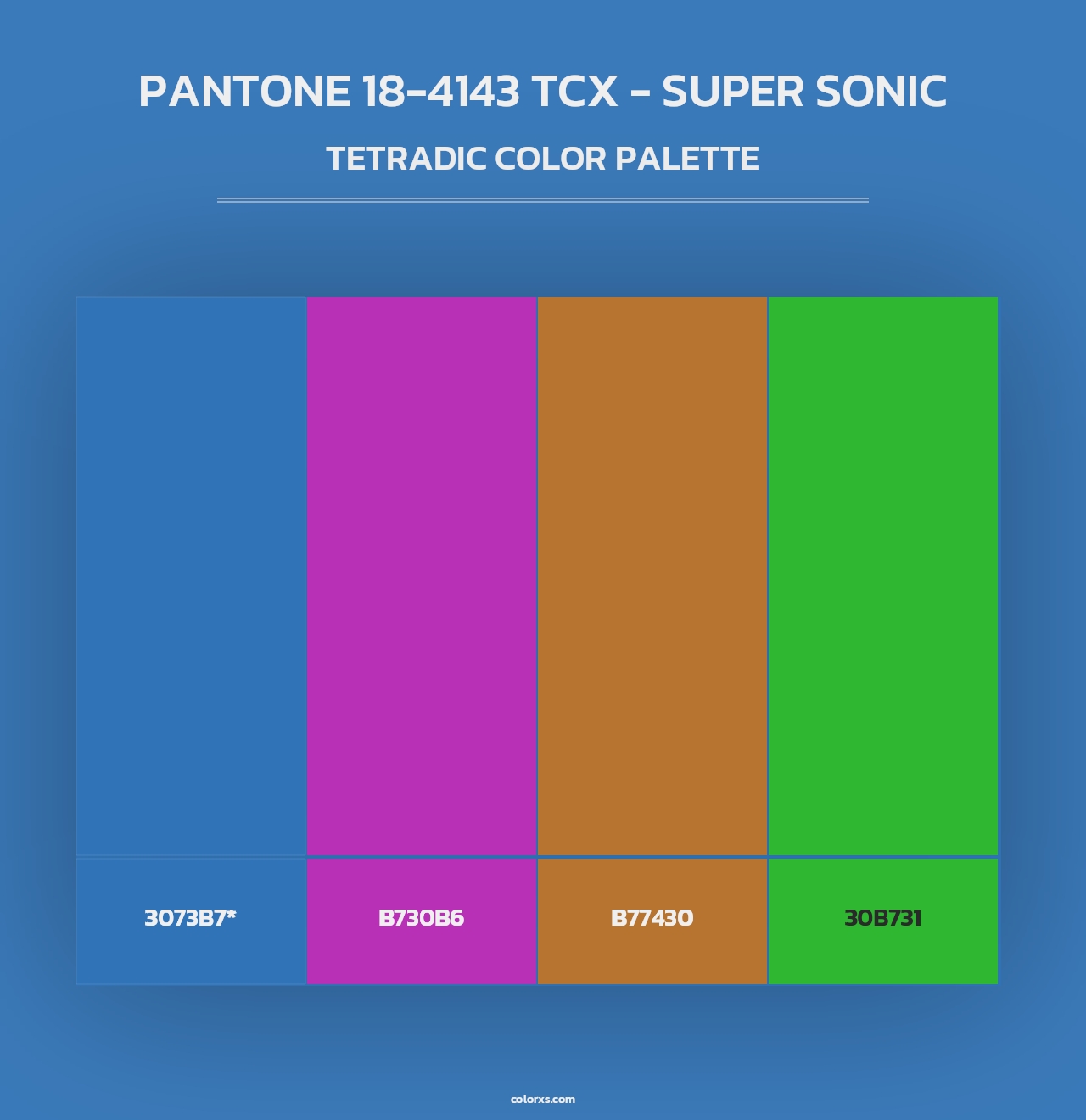 PANTONE 18-4143 TCX - Super Sonic - Tetradic Color Palette