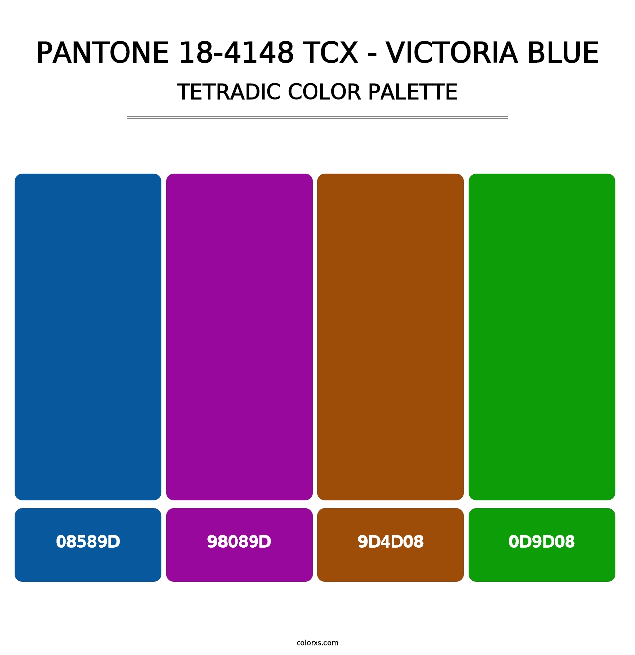 PANTONE 18-4148 TCX - Victoria Blue - Tetradic Color Palette