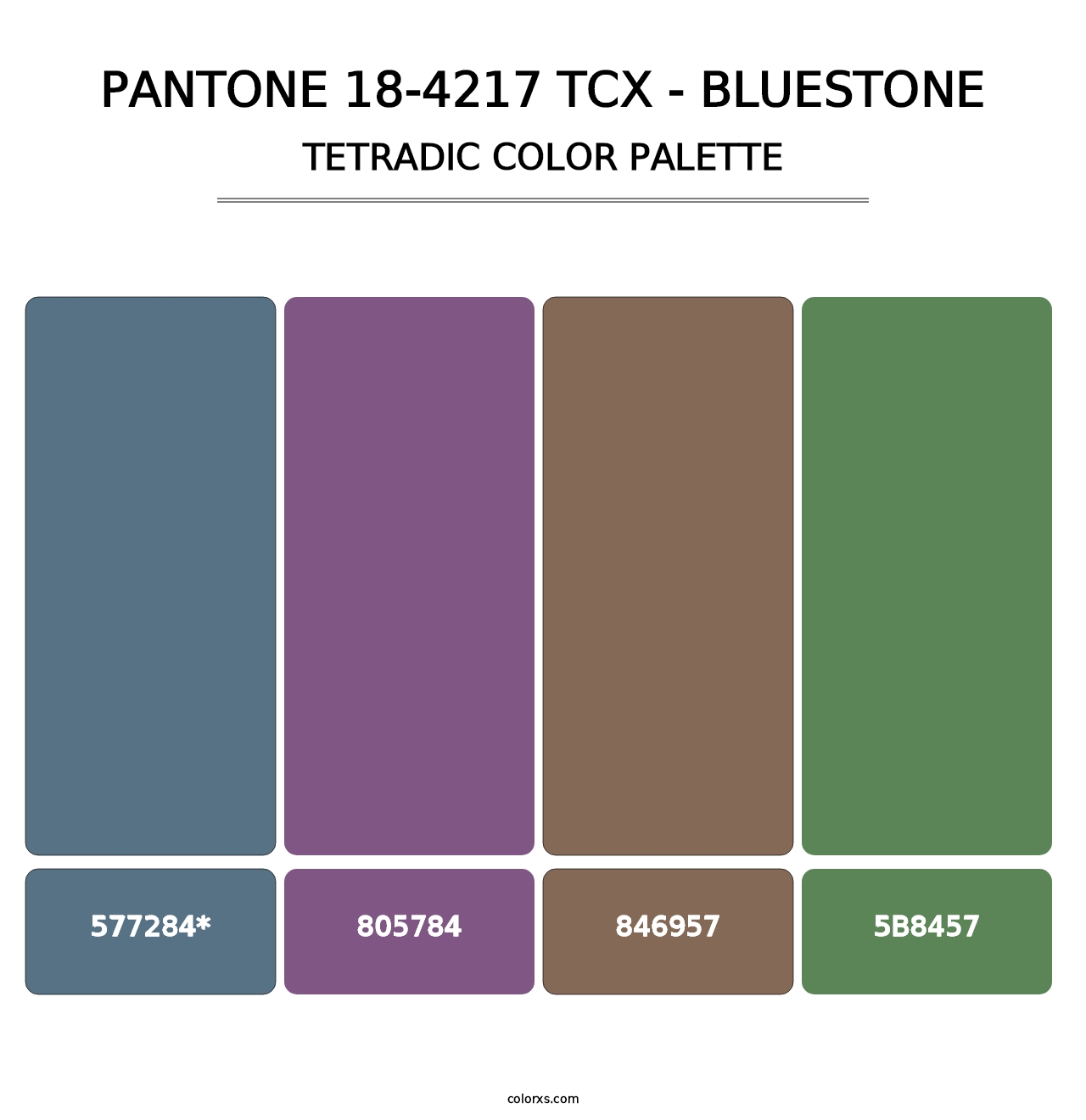 PANTONE 18-4217 TCX - Bluestone - Tetradic Color Palette