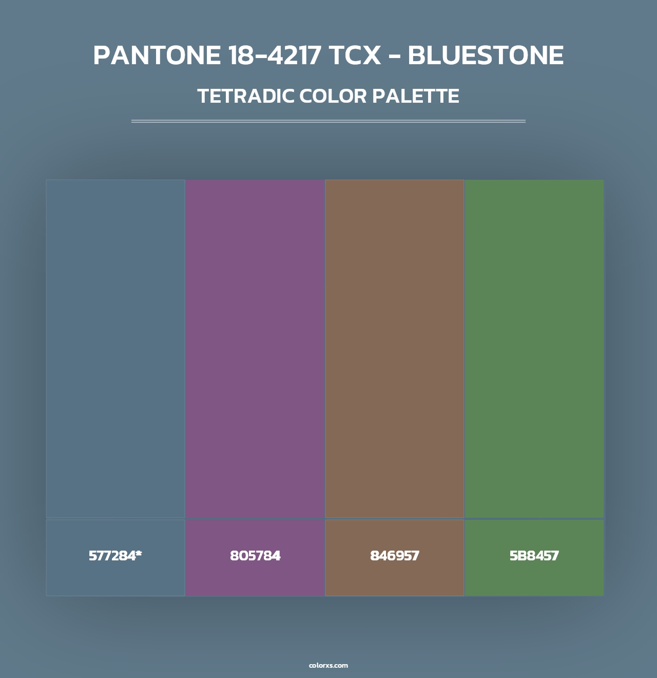 PANTONE 18-4217 TCX - Bluestone - Tetradic Color Palette