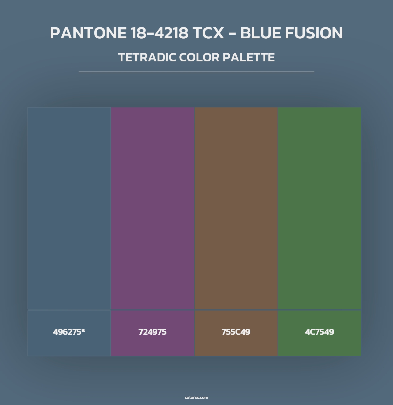 PANTONE 18-4218 TCX - Blue Fusion - Tetradic Color Palette