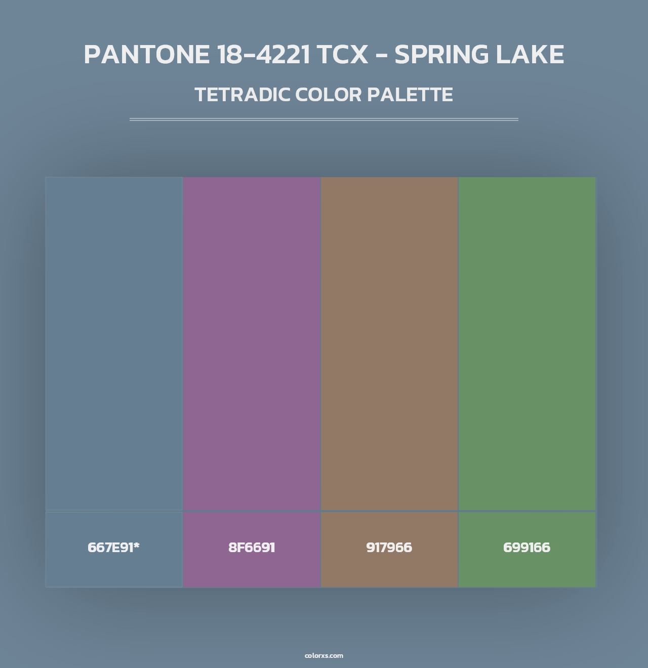 PANTONE 18-4221 TCX - Spring Lake - Tetradic Color Palette