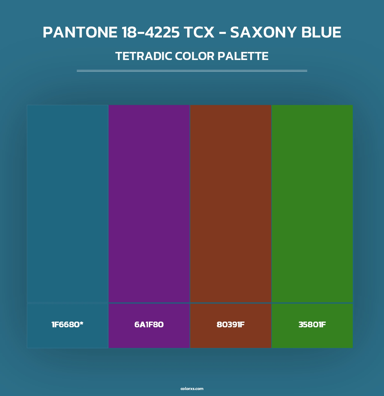 PANTONE 18-4225 TCX - Saxony Blue - Tetradic Color Palette