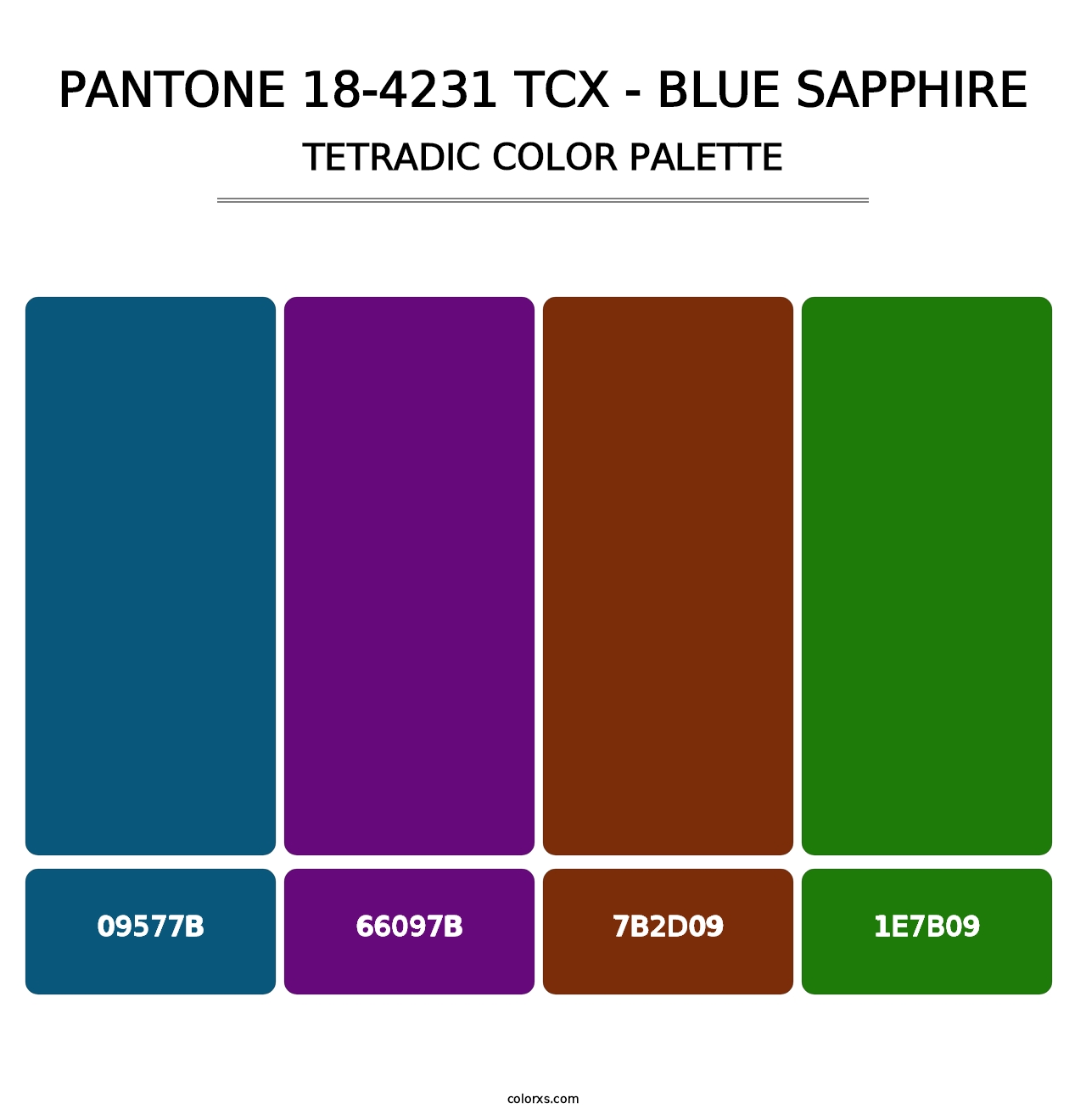 PANTONE 18-4231 TCX - Blue Sapphire - Tetradic Color Palette