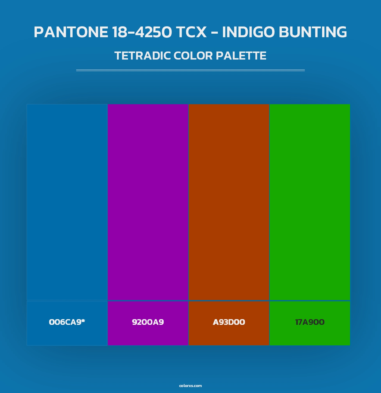 PANTONE 18-4250 TCX - Indigo Bunting - Tetradic Color Palette