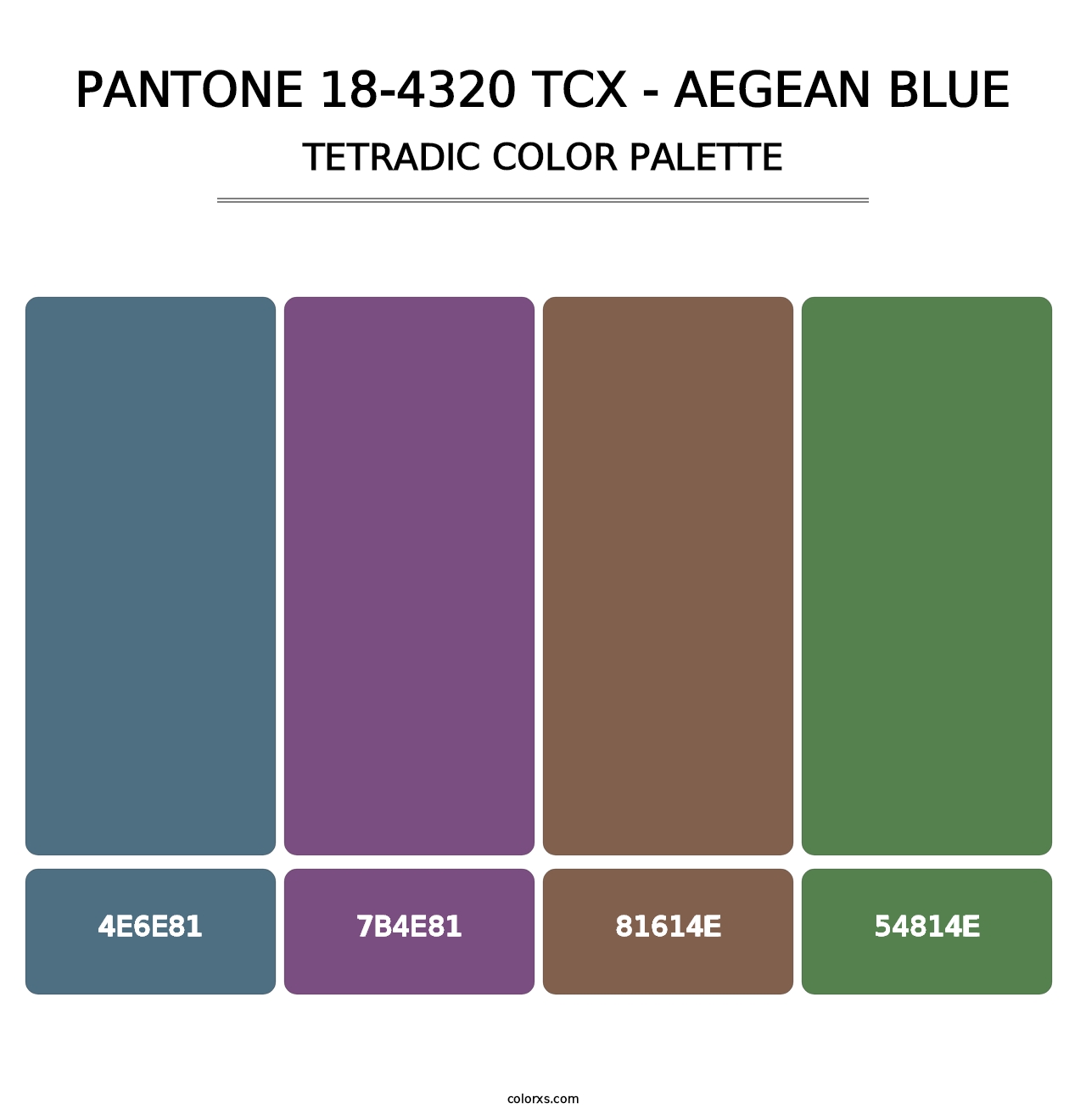 PANTONE 18-4320 TCX - Aegean Blue - Tetradic Color Palette