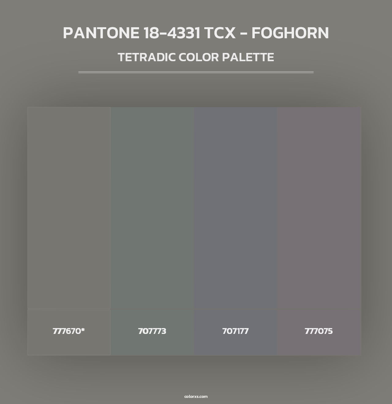 PANTONE 18-4331 TCX - Foghorn - Tetradic Color Palette