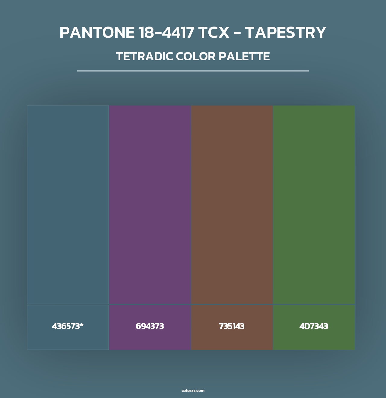 PANTONE 18-4417 TCX - Tapestry - Tetradic Color Palette