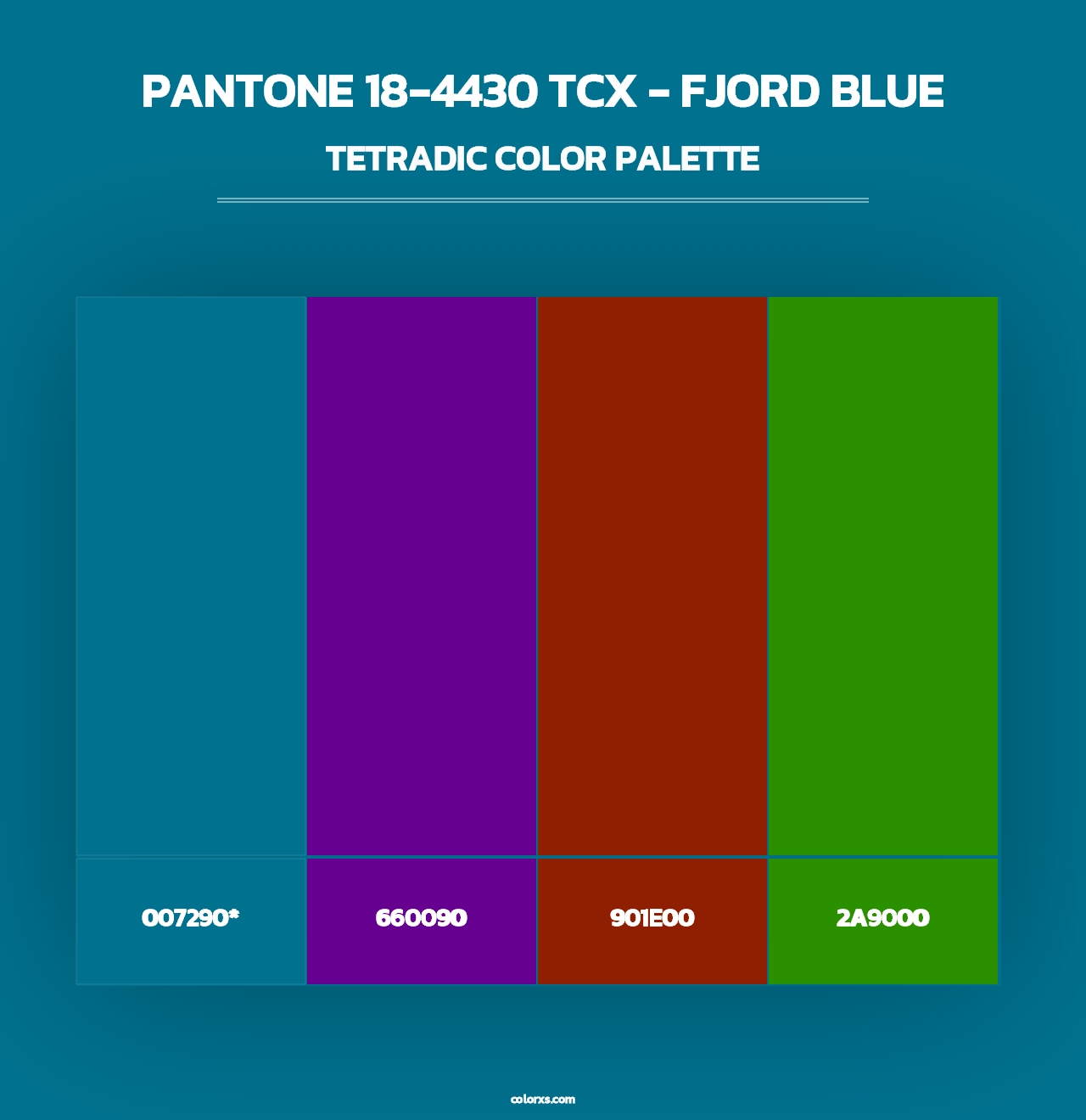 PANTONE 18-4430 TCX - Fjord Blue - Tetradic Color Palette