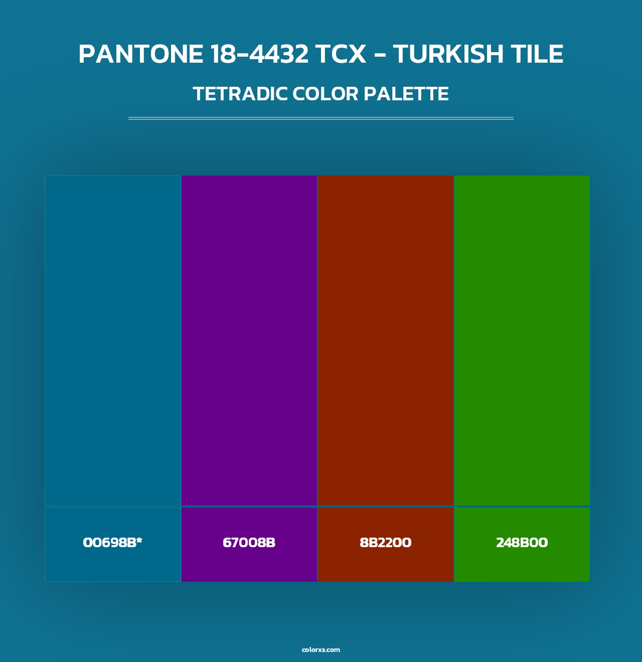 PANTONE 18-4432 TCX - Turkish Tile - Tetradic Color Palette