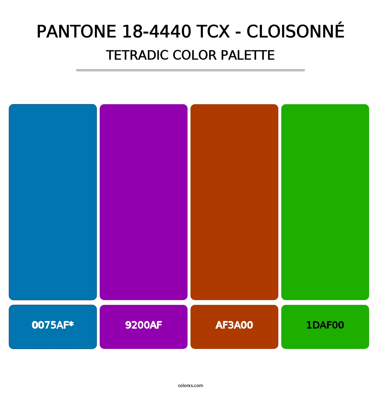 PANTONE 18-4440 TCX - Cloisonné - Tetradic Color Palette