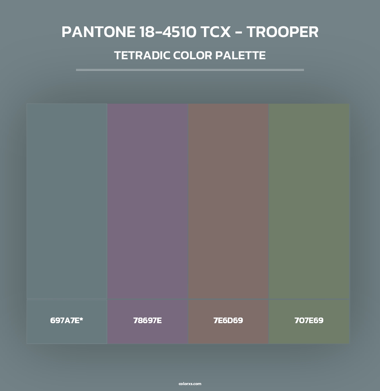 PANTONE 18-4510 TCX - Trooper - Tetradic Color Palette