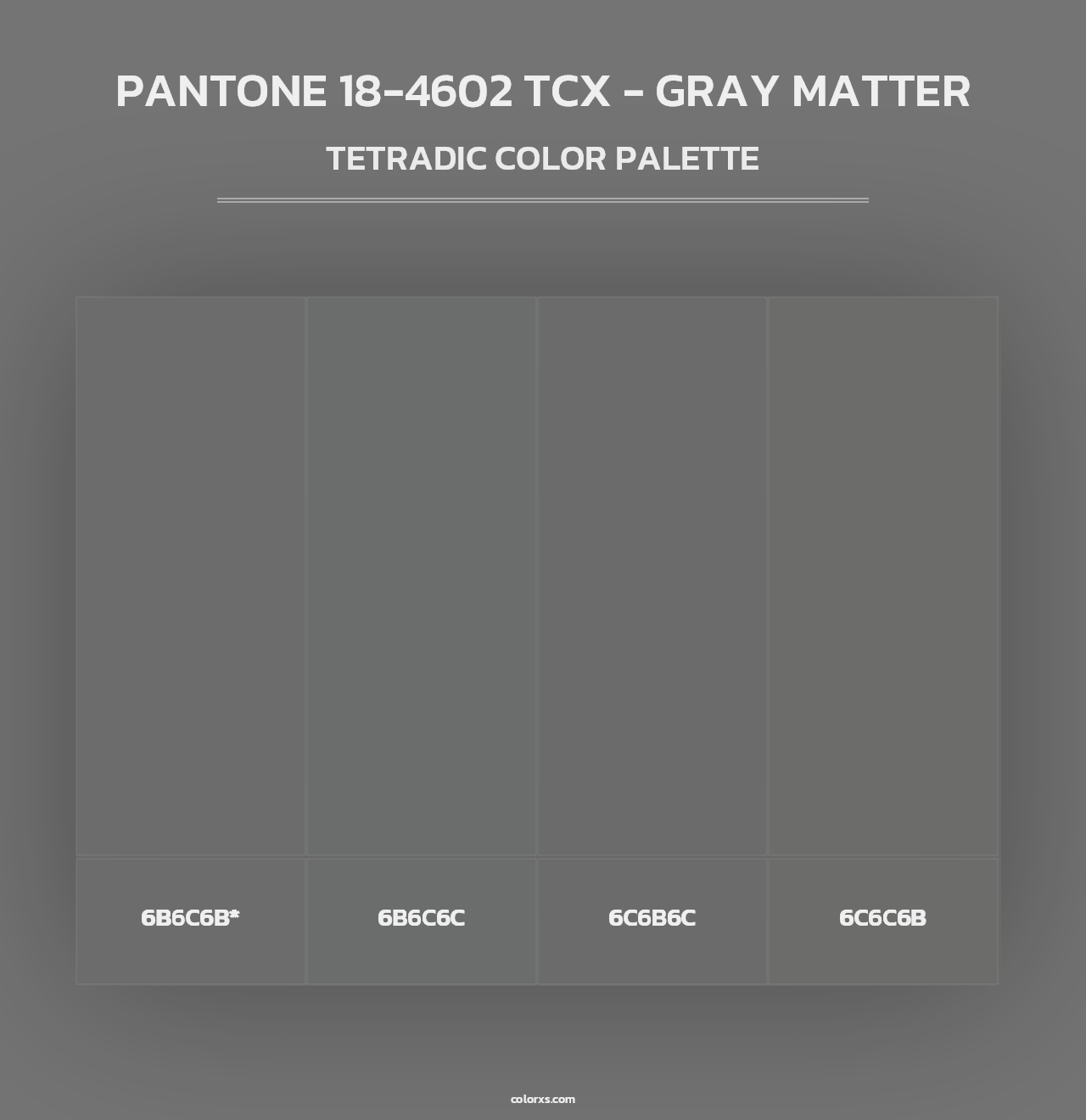 PANTONE 18-4602 TCX - Gray Matter - Tetradic Color Palette