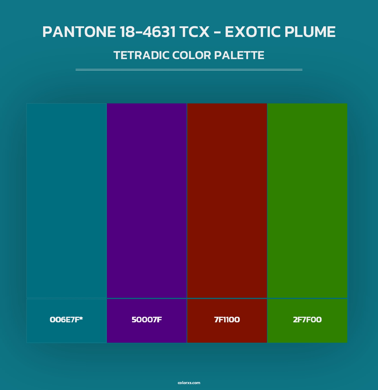 PANTONE 18-4631 TCX - Exotic Plume - Tetradic Color Palette