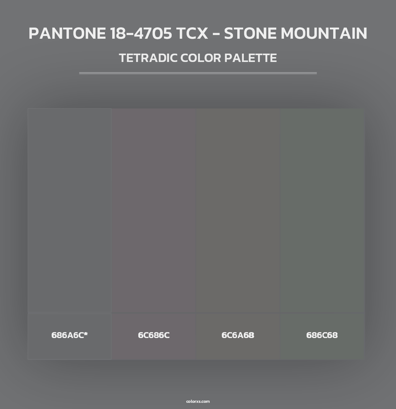 PANTONE 18-4705 TCX - Stone Mountain - Tetradic Color Palette