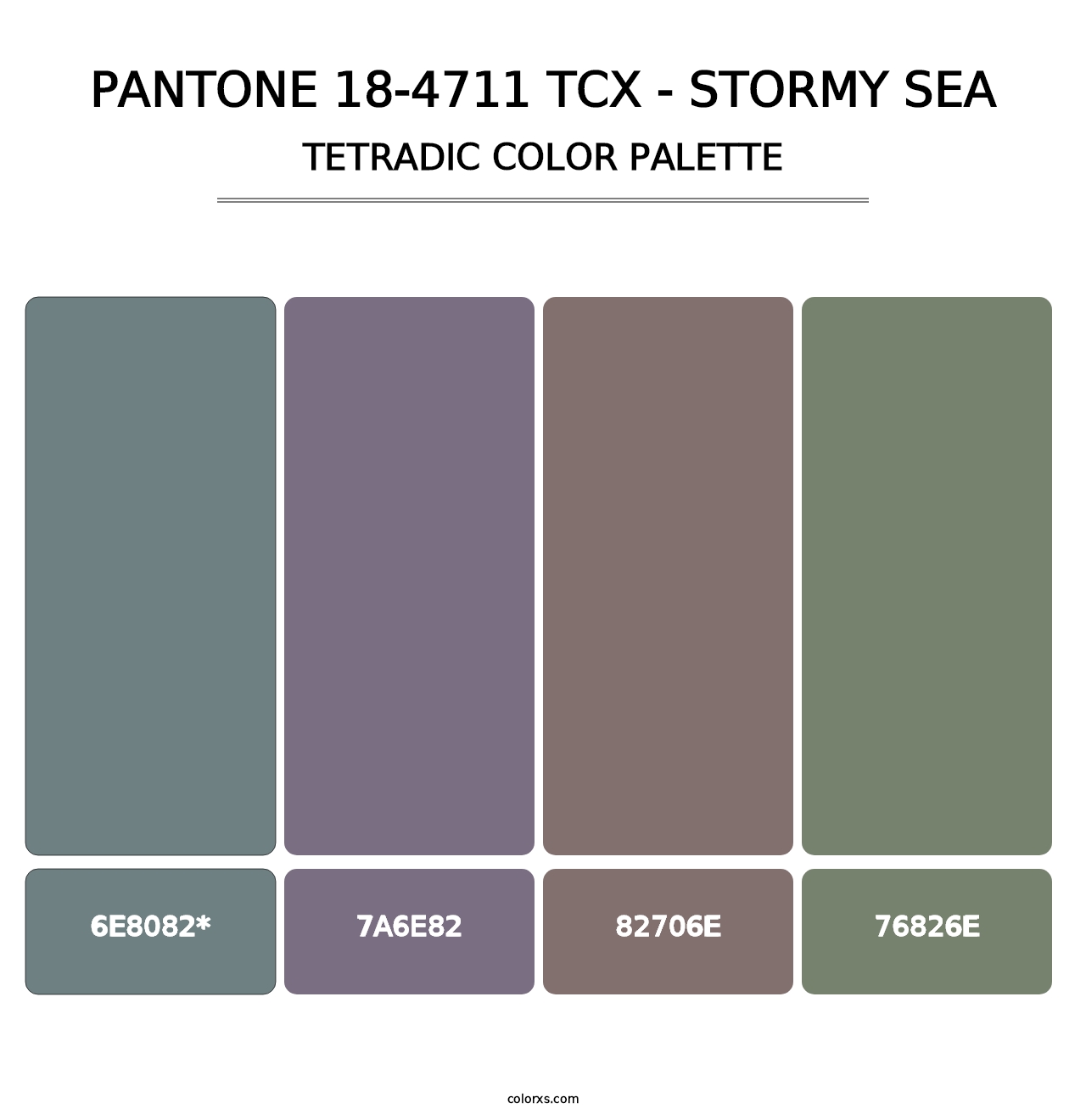 PANTONE 18-4711 TCX - Stormy Sea - Tetradic Color Palette