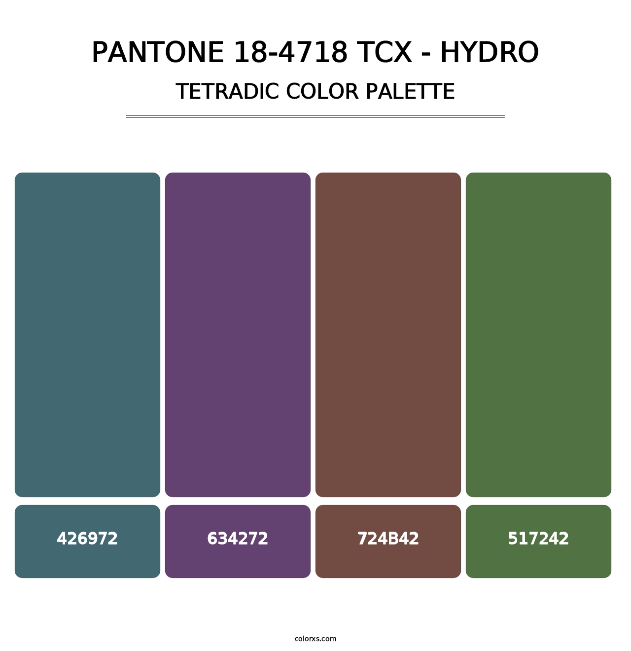 PANTONE 18-4718 TCX - Hydro - Tetradic Color Palette