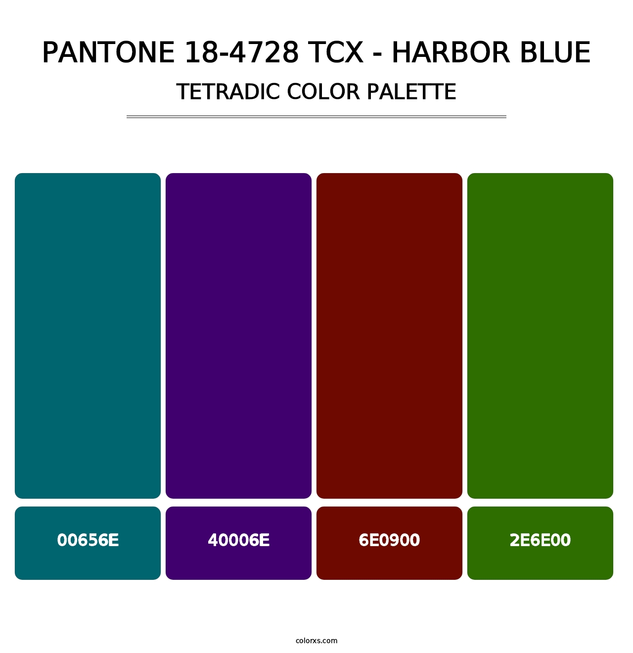 PANTONE 18-4728 TCX - Harbor Blue - Tetradic Color Palette