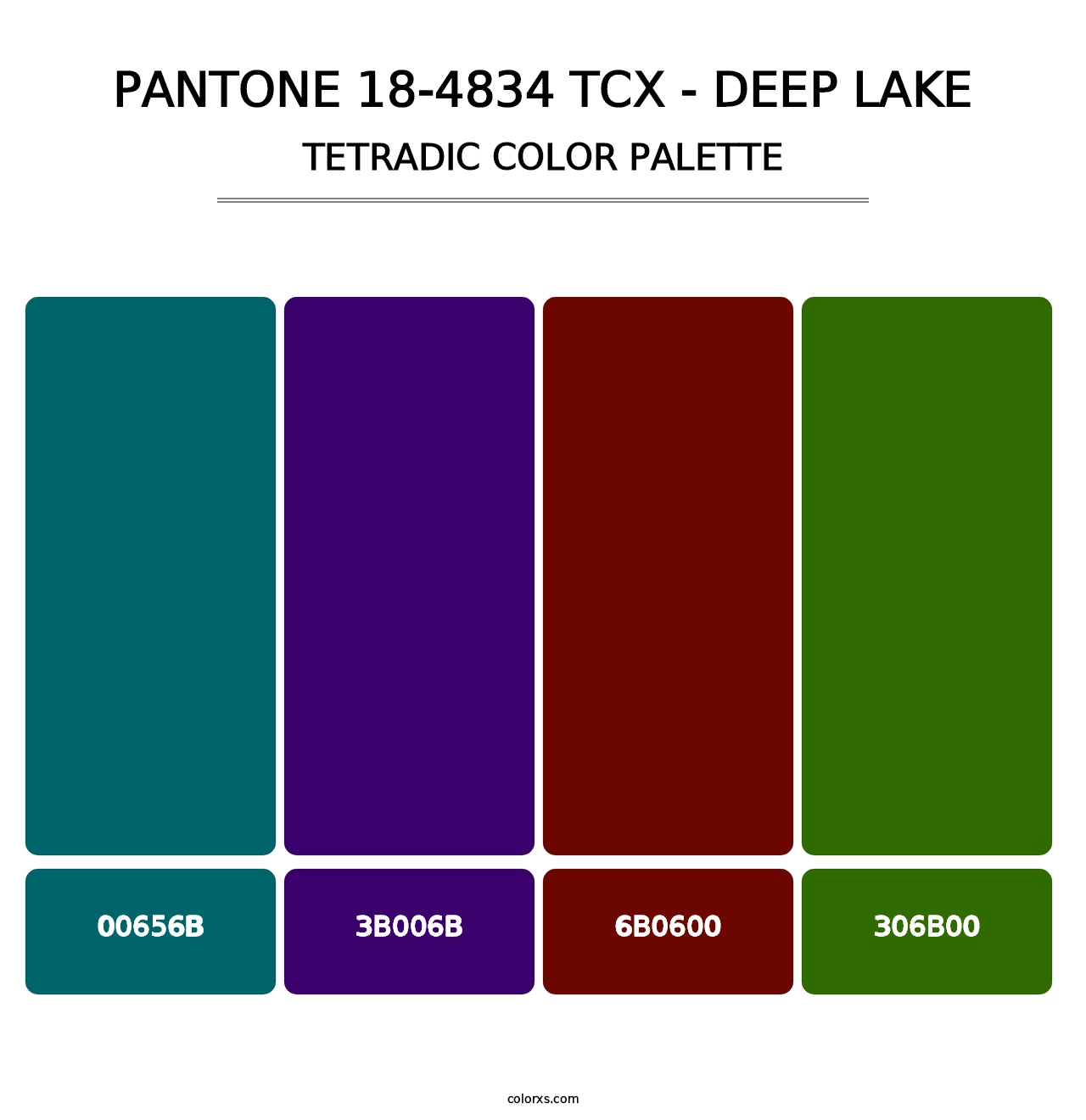PANTONE 18-4834 TCX - Deep Lake - Tetradic Color Palette
