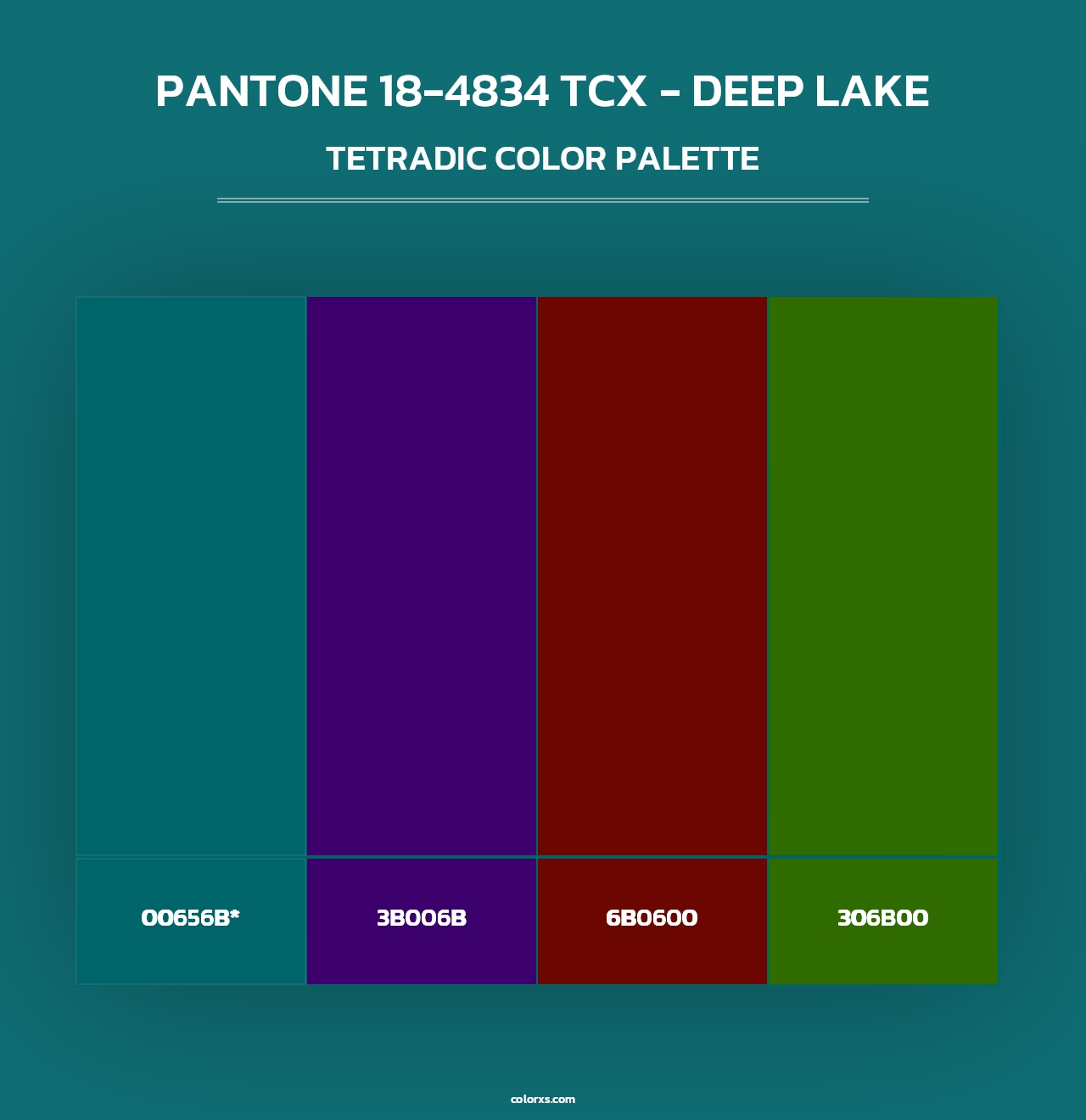 PANTONE 18-4834 TCX - Deep Lake - Tetradic Color Palette