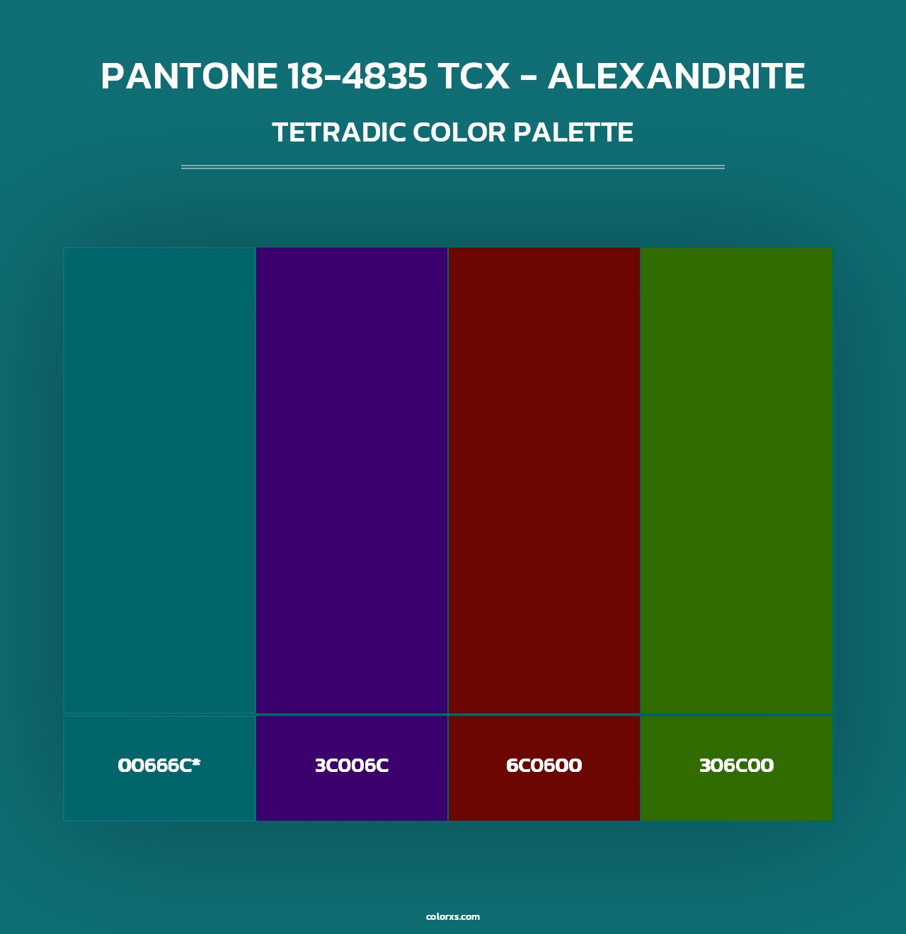 PANTONE 18-4835 TCX - Alexandrite - Tetradic Color Palette