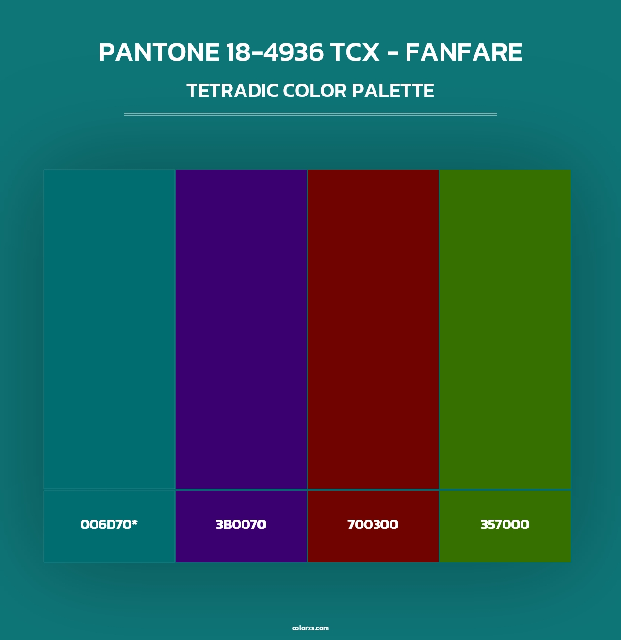 PANTONE 18-4936 TCX - Fanfare - Tetradic Color Palette
