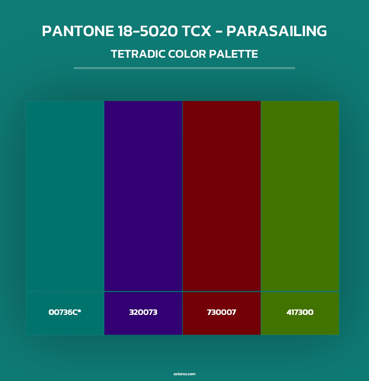 PANTONE 18-5020 TCX - Parasailing - Tetradic Color Palette