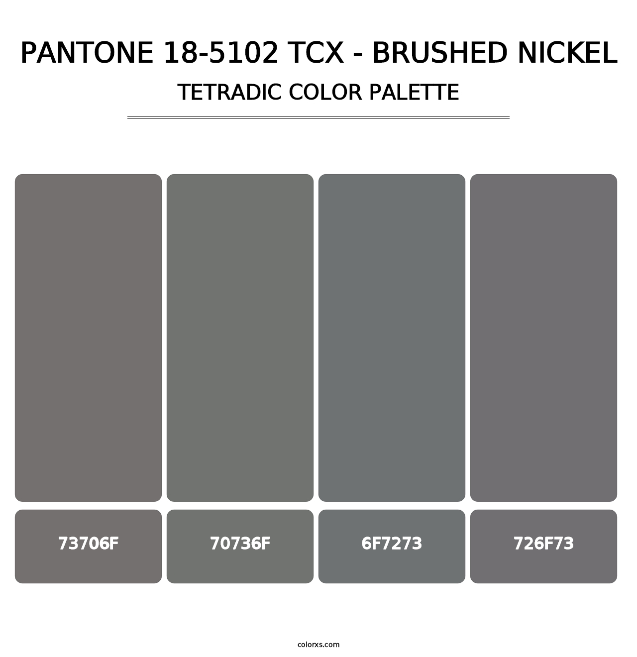 PANTONE 18-5102 TCX - Brushed Nickel - Tetradic Color Palette