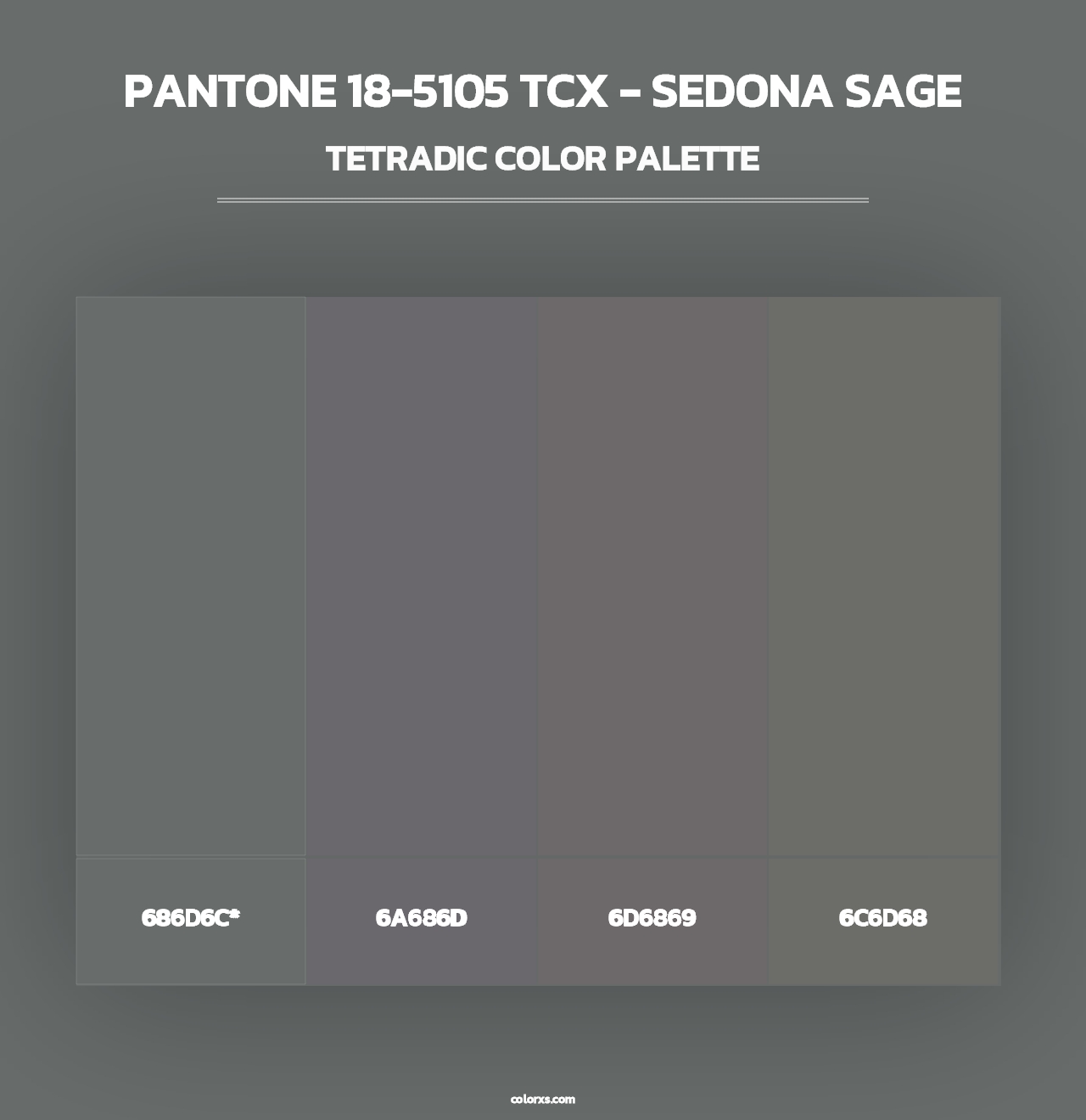 PANTONE 18-5105 TCX - Sedona Sage - Tetradic Color Palette