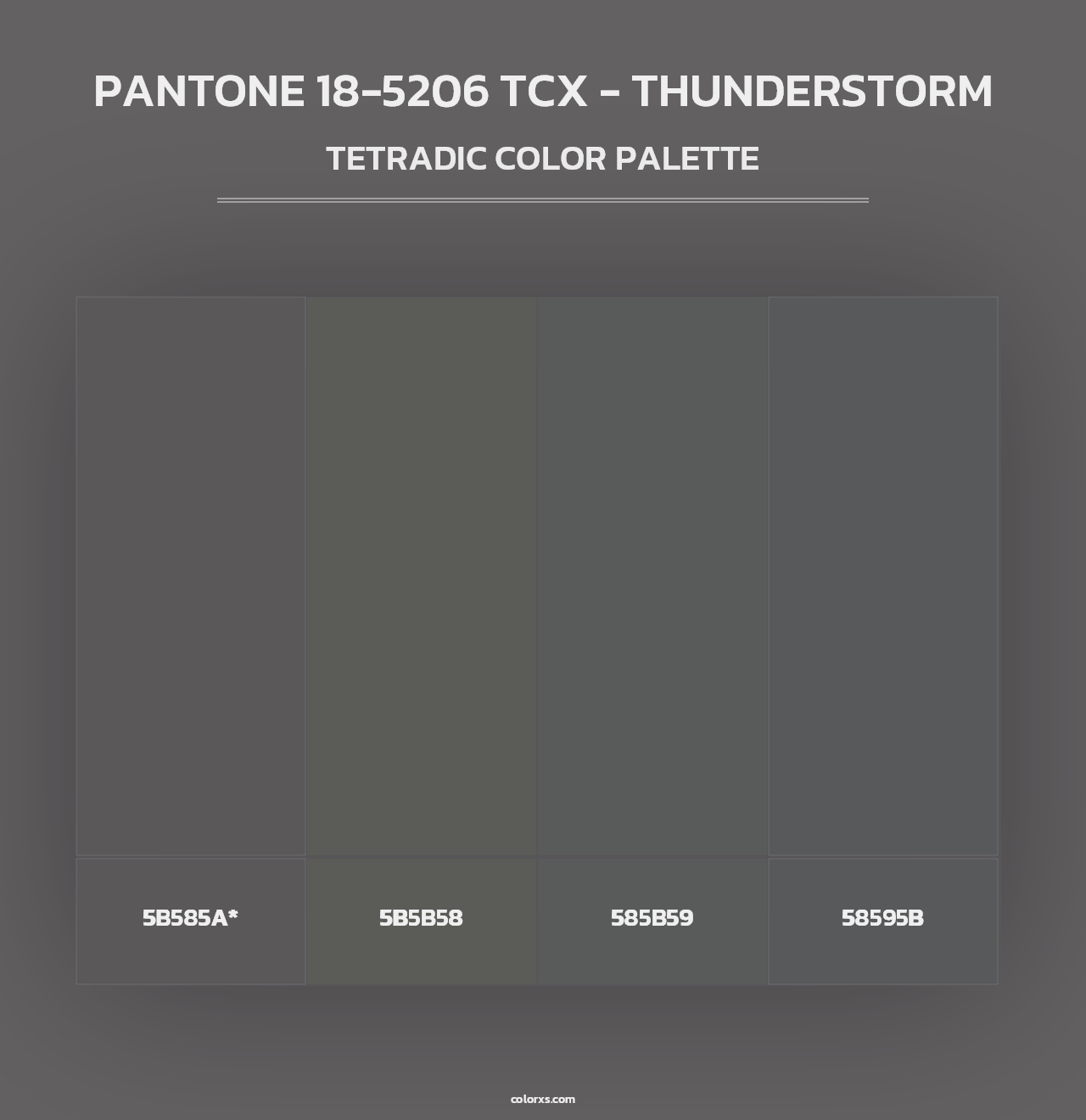 PANTONE 18-5206 TCX - Thunderstorm - Tetradic Color Palette