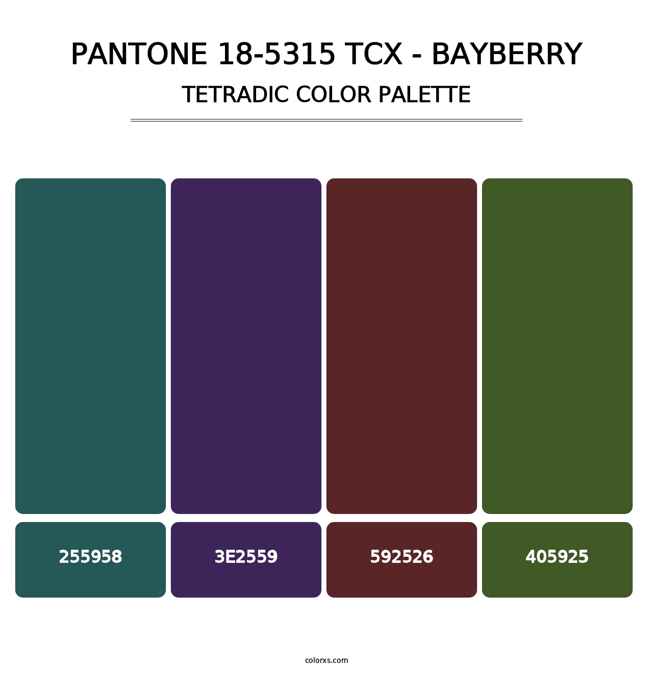 PANTONE 18-5315 TCX - Bayberry - Tetradic Color Palette