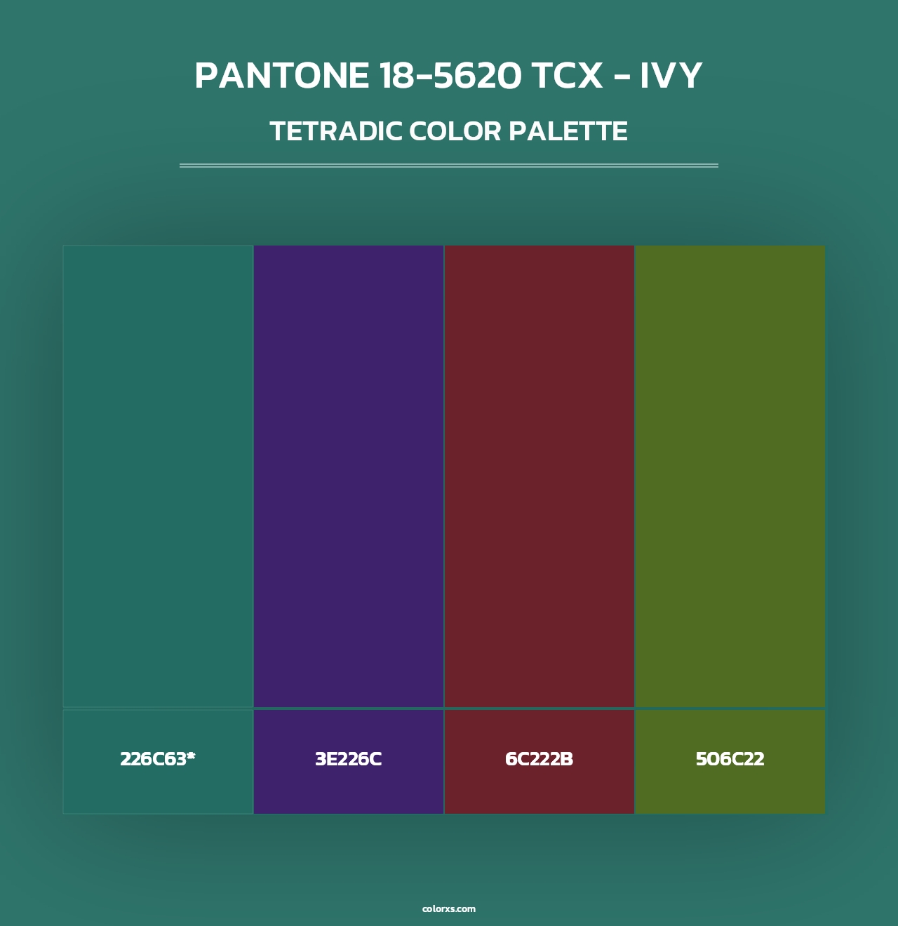 PANTONE 18-5620 TCX - Ivy - Tetradic Color Palette