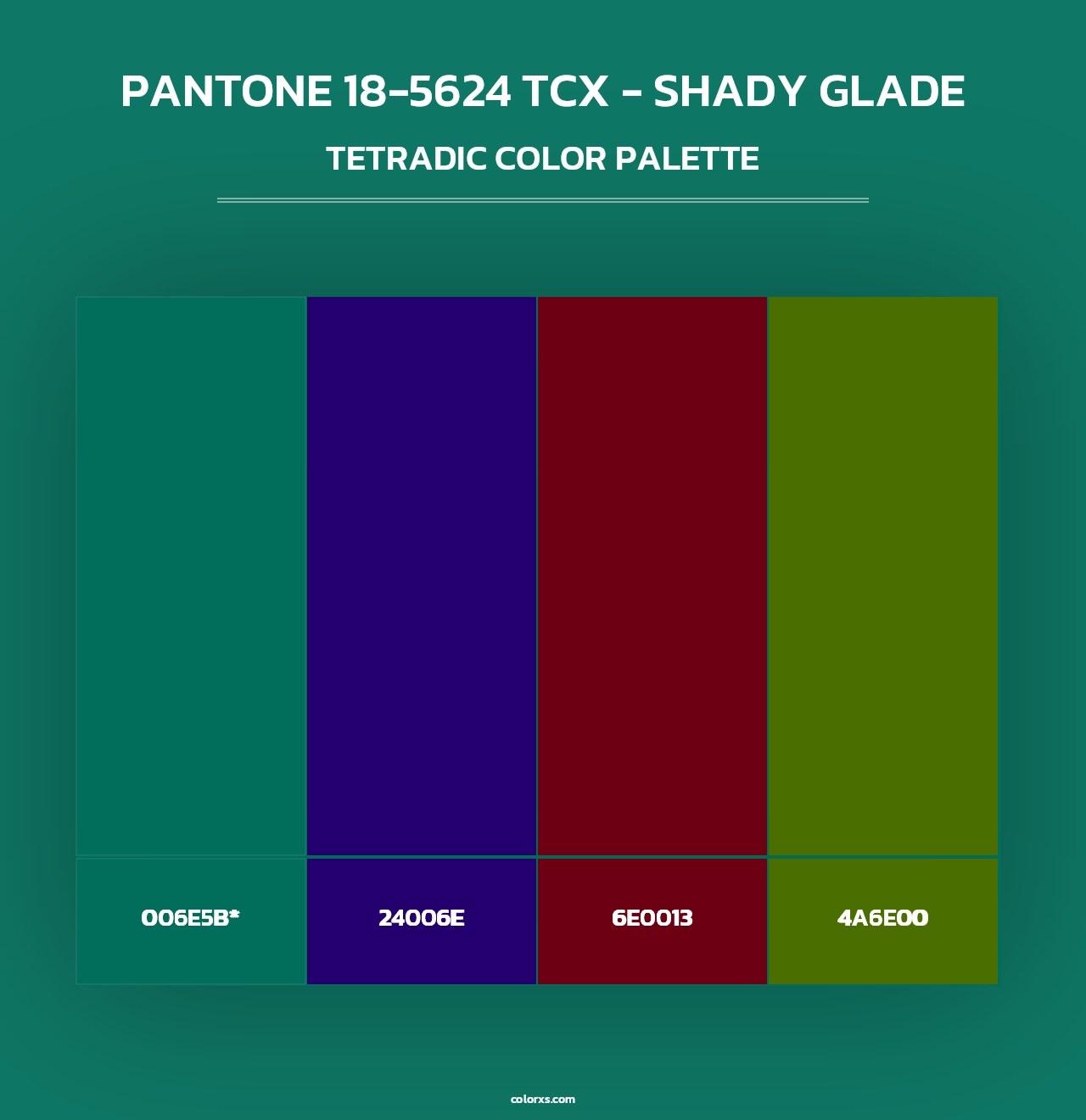 PANTONE 18-5624 TCX - Shady Glade - Tetradic Color Palette