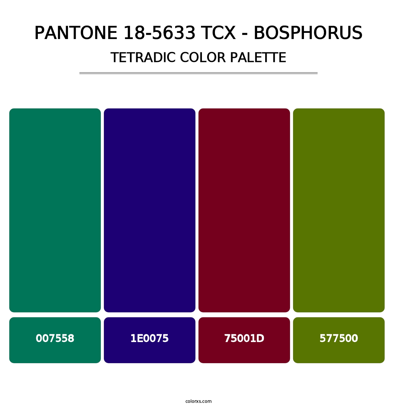 PANTONE 18-5633 TCX - Bosphorus - Tetradic Color Palette