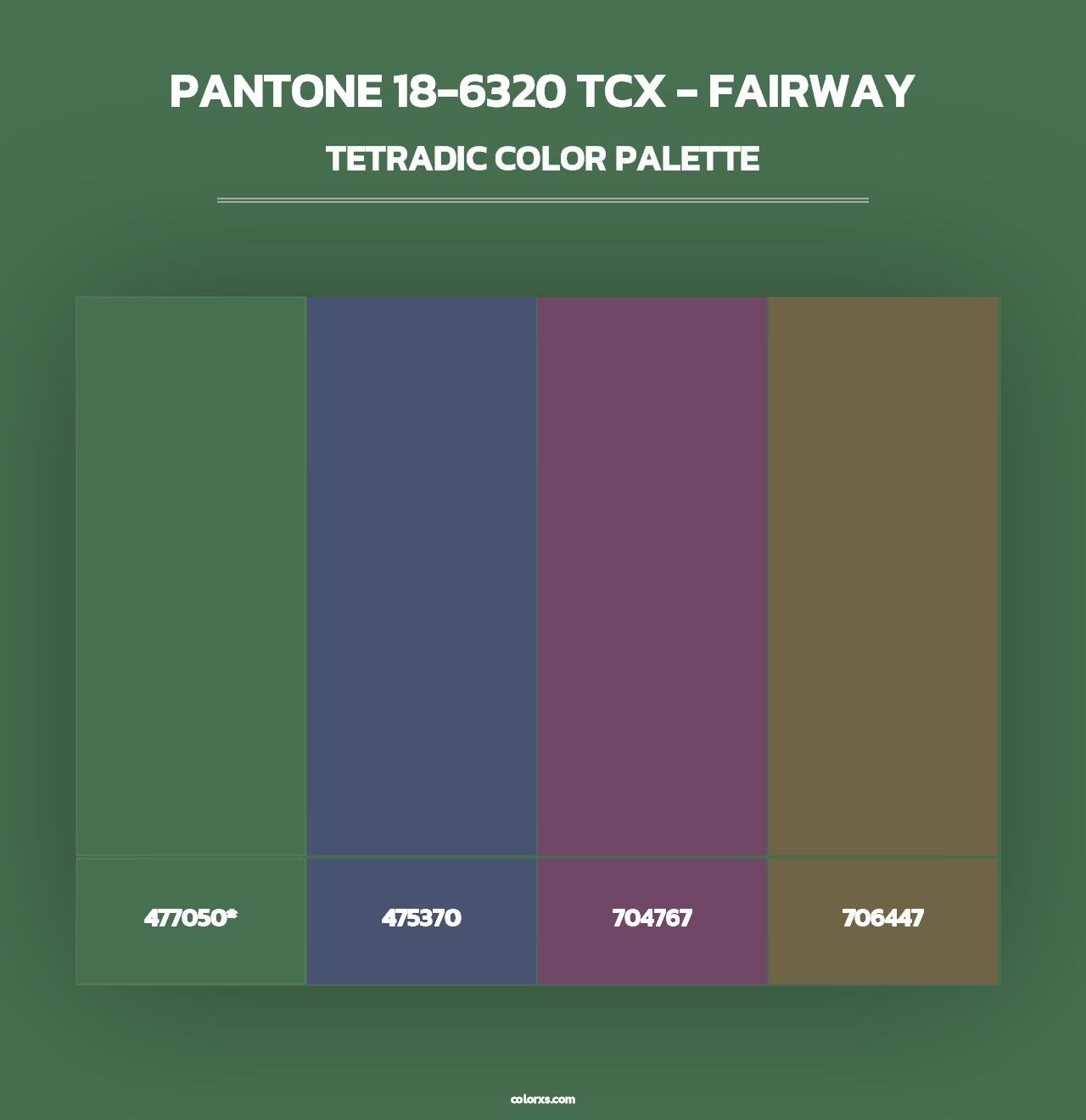 PANTONE 18-6320 TCX - Fairway - Tetradic Color Palette