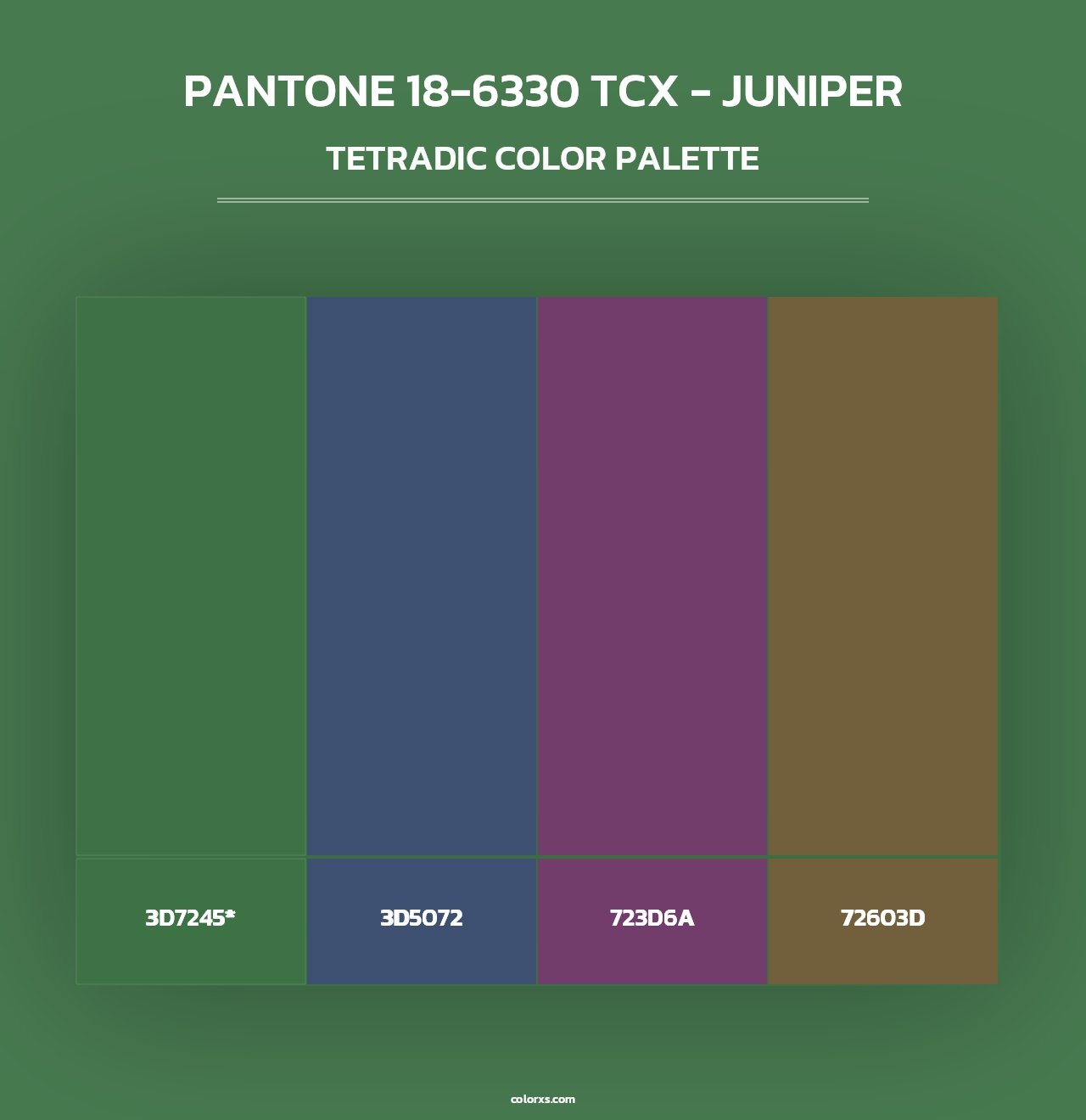 PANTONE 18-6330 TCX - Juniper - Tetradic Color Palette